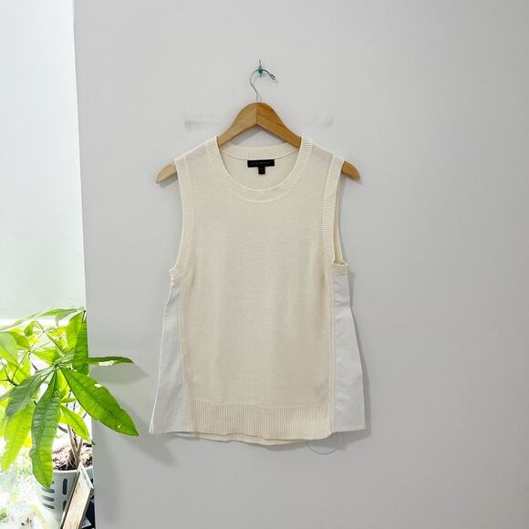 Banana Republic White Cocoon Sleeve Sweater Tank Size Medium - Picture 1 of 6